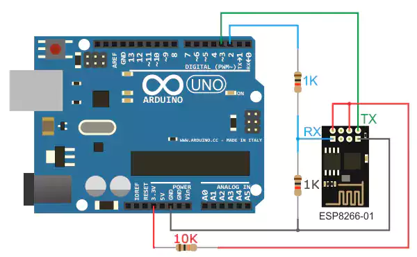arduino connected to esp8266