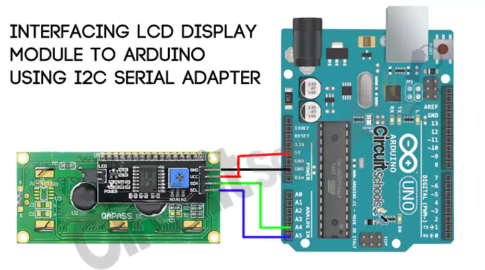 Interfacing LCD and I2C adapter module to arduino circuit diagram