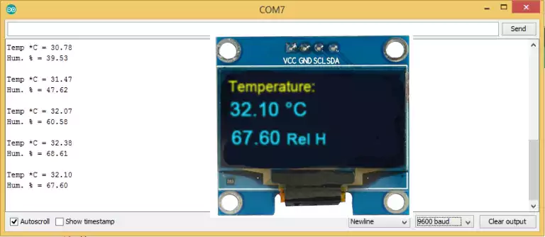 SHT3x hygrometer and thermometer with Arduino OLED output