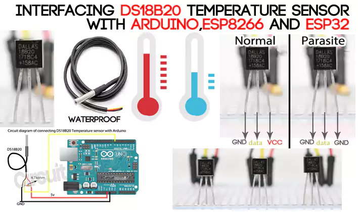 Capteur temperature DS18B20 1Wire D18B20 thermo arduino Pi ESP32 ESP8266 BS00144