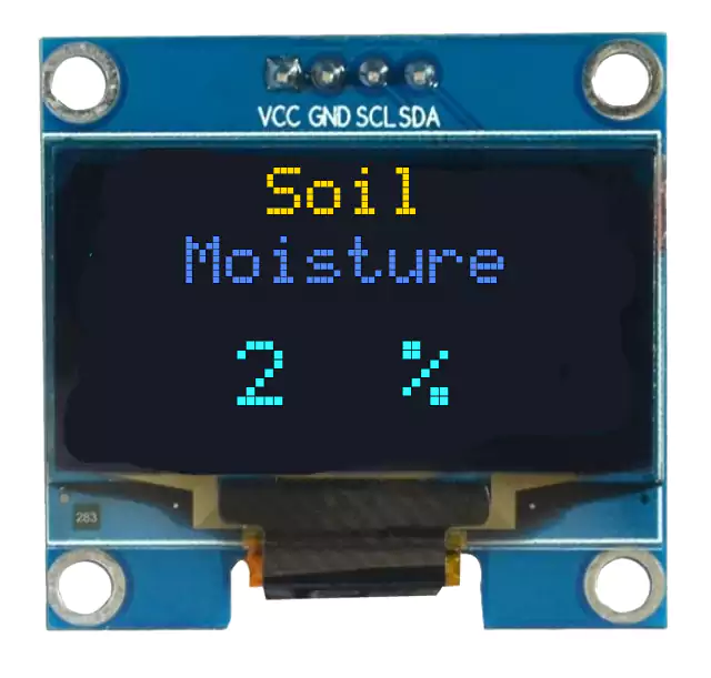 Interfacing capacitive moisture sensor with arduino and oled display output