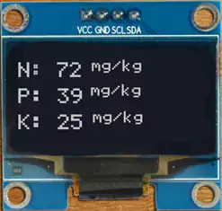 NPK sensor with arduino npk values on oled display module