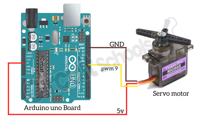 interfacing servo motor with arduino circuit diagram