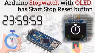 Arduino Stopwatch with OLED has Start Stop Reset button