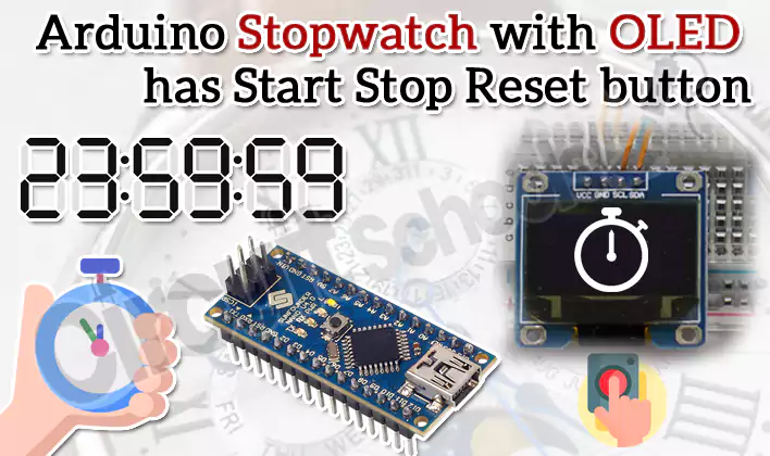 Arduino Stopwatch with OLED has Start Stop Reset button