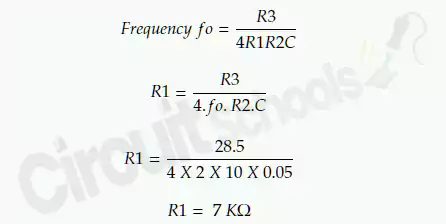 calculating r1 for 2khz triangular wave