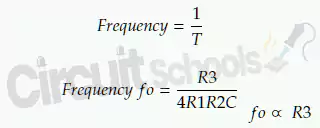 equation of frequency in triangular wave generator